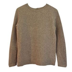 Ken 100% merino wool grey textured button back sweater M